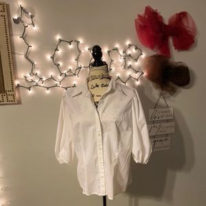 Worthington Stretch 3/4 sleeve white blouse